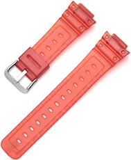 Plastový remienok Ricardo 16mm (pre Casio G-Shock GA-2100/GA-2110, DW-5600, GW-6900), červený, priehľadný