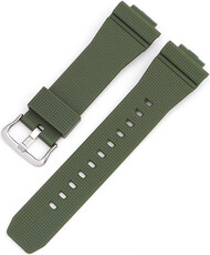 Remienok pre Casio G-Shock, silikónový, zelený, strieborná pracka (pre modely GA-2100/GA-2110, DW-5600, GW-6900)