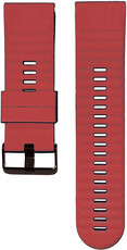 Remienok QuickFit 26 mm, silikónový, tmavočervený, čierna pracka, zaoblená koncovka (Garmin Fenix 7X/6X/5X, Tactix atď.)