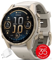 Garmin Fenix 8 AMOLED 43 mm, Sapphire Soft Gold Stainless Steel Fog Gray