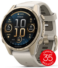 (SK) Garmin Fenix 8 AMOLED 43mm, Sapphire Soft Gold Stainless Steel Fog Gray