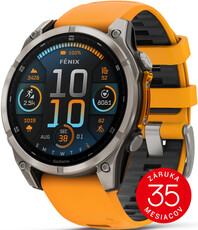 (SK) Garmin Fenix 8 AMOLED 47mm, Sapphire Titanium Graphite Spark Orange Band