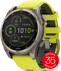 (SK) Garmin Fenix 8 Solar 47mm, Sapphire Graphite Titanium Yellow Band