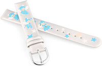 Koženkový remienok JVD RJ7223.2 14mm, strieborný, detský