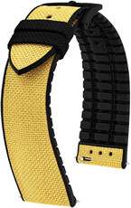 Textilný remienok Hirsch Arne L 0925090072-5, žltý, textil/prírodná guma, dĺžka L, Quick Release