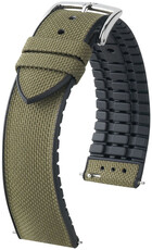 Textilný remienok Hirsch Arne M 0925090140-2, zelený, textil/prírodná guma, dĺžka M, Quick Release