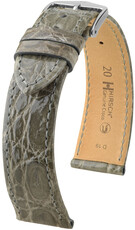Kožený remienok Hirsch Genuine Croco 18900830-2, šedý, krokodília koža, Quick Release
