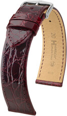 Kožený remienok Hirsch Genuine Croco 18900860-2, červený, krokodília koža, Quick Release