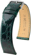 Kožený remienok Hirsch Genuine Croco L 18920840-2, zelený, krokodília koža, dĺžka L, Quick Release