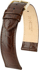 Kožený remienok Hirsch Crocograin 12302810NQ-1, hnedý, teľacina