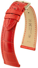 Kožený remienok Hirsch London 04307129-7, červený, aligátoria koža, Quick Release