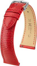 Kožený remienok Hirsch London L 04366020-2, červený, jašterica, dĺžka L, Quick Release