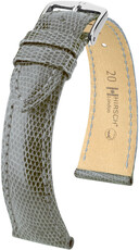 Kožený remienok Hirsch London L 04366030-2, sivý, jašterica, dĺžka L, Quick Release