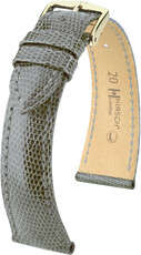 Kožený remienok Hirsch London L 04366030-7, sivý, jašterica, dĺžka L, Quick Release