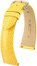Kožený remienok Hirsch London L 04366072-7, žltý, jašteričia koža, dĺžka L, Quick Release