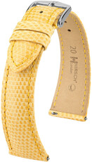 Kožený remienok Hirsch London L 04366073-2, žltý, jašteričia koža, dĺžka L, Quick Release