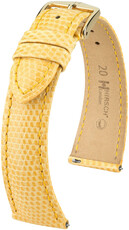 Kožený remienok Hirsch London L 04366073-7, žltý, jašteričia koža, dĺžka L, Quick Release
