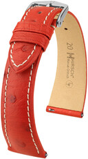 Kožený remienok Hirsch Massai Ostrich L 04362021-2, červený, pštrosia koža, dĺžka L, Quick Release