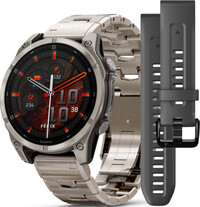 (SK) Garmin Fenix 8 AMOLED 47mm, Exclusive Titanium Graphite Titanium Band (Premium) (+ náhradný remienok)