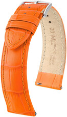 Kožený remienok Hirsch Duke L 01028076-2, oranžový, telecia koža, dĺžka L, Quick Release