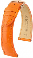 Kožený remienok Hirsch London L 04207076-7, oranžový, aligátorová koža, dĺžka L, Quick Release