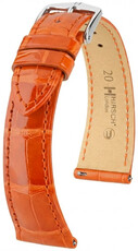 Kožený remienok Hirsch London L 04207077-2, oranžový, aligátorová koža, dĺžka L, Quick Release