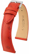 Kožený remienok Hirsch Massai Ostrich 04262120-2, červený, pštrosia koža, Quick Release