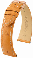 Kožený remienok Hirsch Massai Ostrich L 04262074-7, hnedý, pštrosia koža, dĺžka L, Quick Release