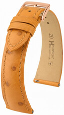 Kožený remienok Hirsch Massai Ostrich L 04262075-7, hnedý, pštrosia koža, dĺžka L, Quick Release