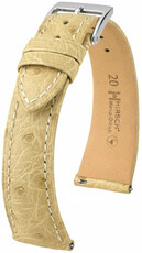 Kožený remienok Hirsch Massai Ostrich L 04262090-2, béžový, pštrosia koža, dĺžka L, Quick Release