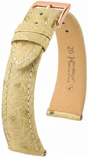 Kožený remienok Hirsch Massai Ostrich L 04262090-7, béžový, pštrosia koža, dĺžka L, Quick Release