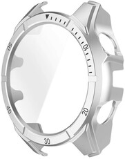 Ochranný kryt (pre Garmin Fenix 8/9 SOLAR, 47mm), strieborný, priehľadný + sklíčko