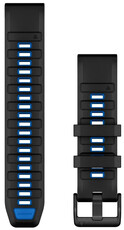 Silikónový remienok Garmin 22mm, Black/Pilot Blue, QuickFit, 010-13392-09