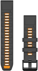 Silikónový remienok Garmin 22mm, Graphite/Spark Orange, QuickFit, 010-13392-05