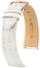 Kožený remienok Hirsch Genuine Croco 01808100-7, biely, krokodília koža, Quick Release