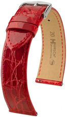 Kožený remienok Hirsch Genuine Croco 01808120-2, červený, krokodília koža, Quick Release