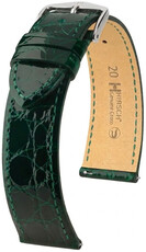 Kožený remienok Hirsch Genuine Croco L 01808040-2, zelený, krokodílová koža, dĺžka L, Quick Release
