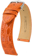 Kožený remienok Hirsch Genuine Croco L 01808076-2, oranžový, krokodília koža, dĺžka L, Quick Release