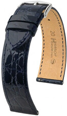 Kožený remienok Hirsch Genuine Croco L 01808080-2, modrý, krokodília koža, dĺžka L, Quick Release