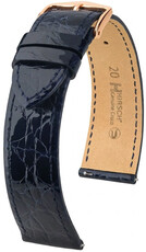 Kožený remienok Hirsch Genuine Croco L 01808080-7, modrý, krokodília koža, dĺžka L, Quick Release