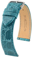 Kožený remienok Hirsch Genuine Croco L 01808083-2, modrý, krokodília koža, dĺžka L, Quick Release