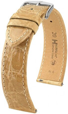 Kožený remienok Hirsch Genuine Croco L 01808090-2, béžový, krokodília koža, dĺžka L, Quick Release