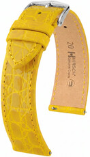 Kožený remienok Hirsch Genuine Croco 01808172-2, žltý, krokodília koža, Quick Release