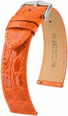 Kožený remienok Hirsch Genuine Croco 01808176-2, oranžový, krokodília koža, Quick Release