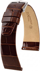 Kožený remienok Hirsch Prestige L 02207010-2, hnedý, aligátorová koža, dĺžka L, Quick Release