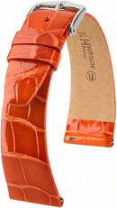 Kožený remienok Hirsch Prestige L 02207077-2, oranžový, aligátorová koža, dĺžka L, Quick Release