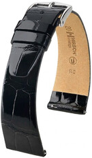 Kožený remienok Hirsch Prestige 02307150-2, čierny, aligátoria koža, Quick Release