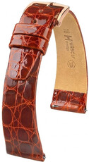 Kožený remienok Hirsch Prestige 02308170-7, hnedý, krokodília koža, Quick Release