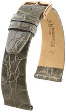 Kožený remienok Hirsch Prestige L 02208030-7, šedý, krokodíla koža, dĺžka L, Quick Release