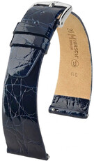 Kožený remienok Hirsch Prestige L 02208080-2, modrý, krokodíla koža, dĺžka L, Quick Release